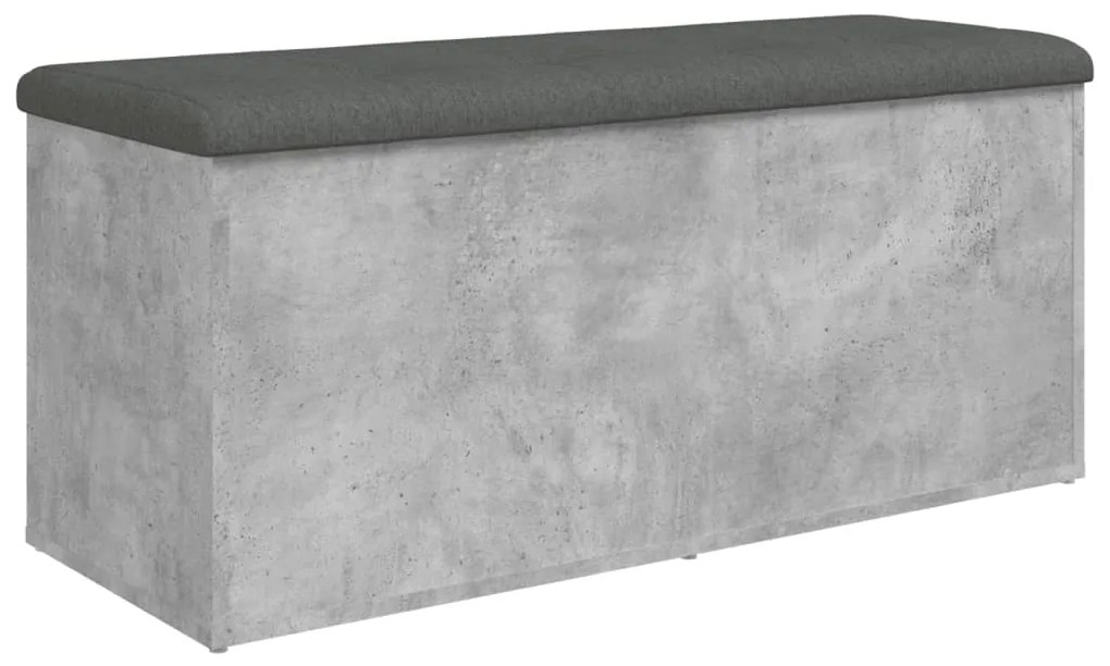 Panca portaoggetti grigio cemento 102x42x45cm legno multistrato