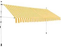 Tenda da Sole Retrattile Manuale 400cm Strisce Arancione Bianco