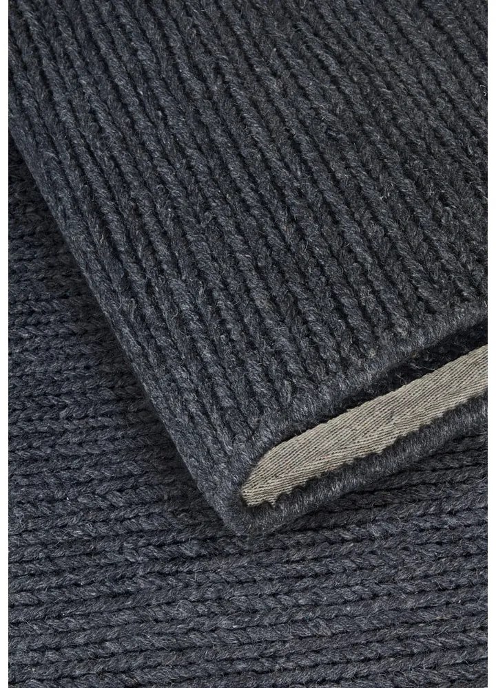 Tappeto rotondo grigio scuro in lana tessuto a mano ø 160 cm Francois - Villeroy&Boch