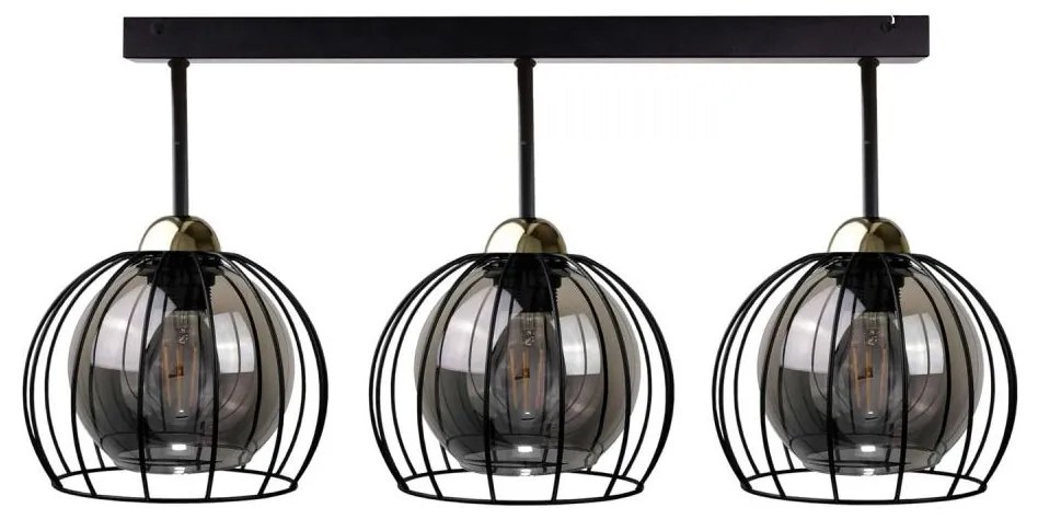 Lampadario a plafone SOLO BLACK 3xE27/60W/230V nero/oro