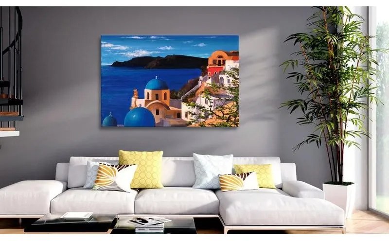 Quadro dipinto  Beautiful Santorini  Larghezza x Altezza Home decor 90x60