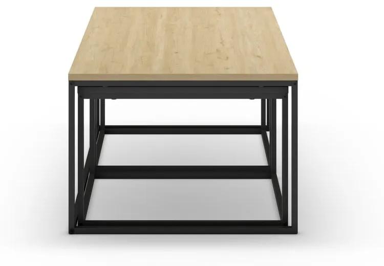 set di 3 tavolini in colore grigio-naturale 60x110 cm Camelia - Marckeric