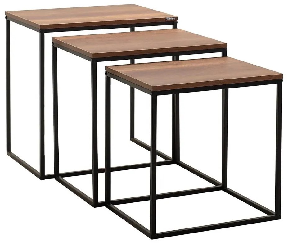 SET 3x Tavolino marrone