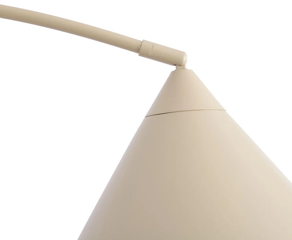 Lampada da terra retrò beige con interno bianco - Triangolo