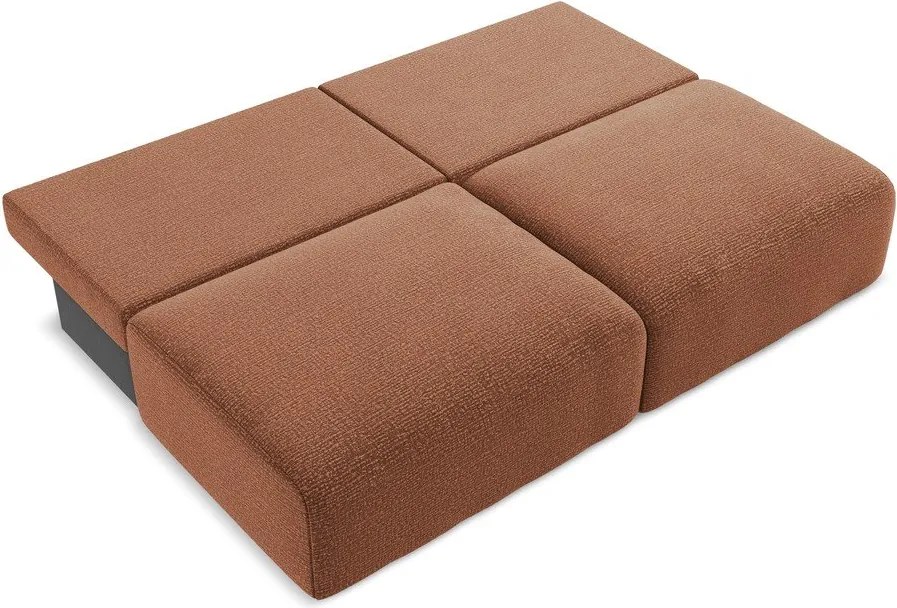 Divano color mattone allungabile/con contenitore 216 cm Kalena – Makamii