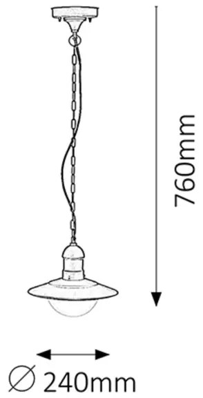 Brilagi - Lampada sospesa per esterni MOLDE 1xE27/60W IP44 nera