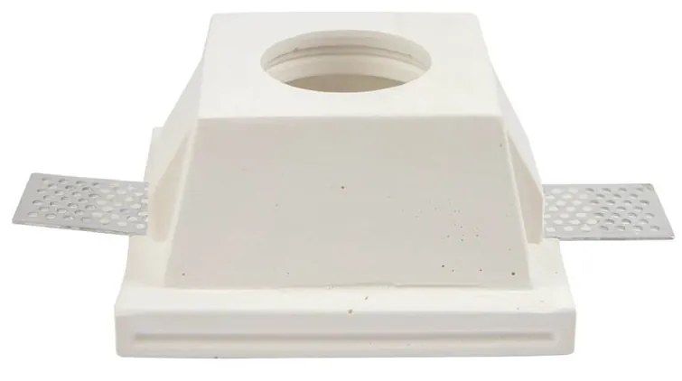 Portafaretto GU10 e MR16 in Gesso Pitturabile Quadrato 120x120 mm