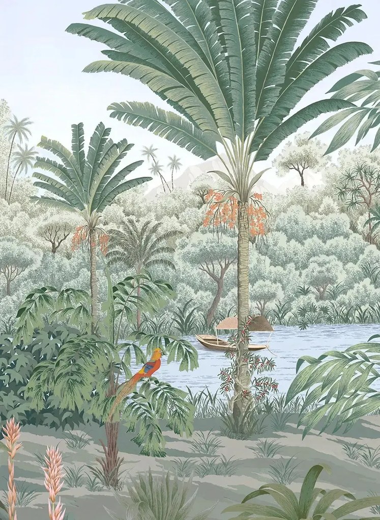 Isidore Leroy Carta da parati panoramica Riviere des Parfums Naturel - A 1/2/3