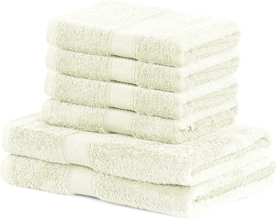 Set di 2 asciugamani beige chiaro e 4 asciugamani ecrù Bamby - DecoKing