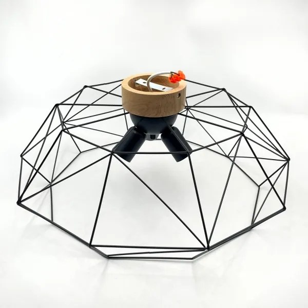 Brilagi - Plafoniera WOODY BASKET 3xE27/60W/230V Ø 60 cm rovere