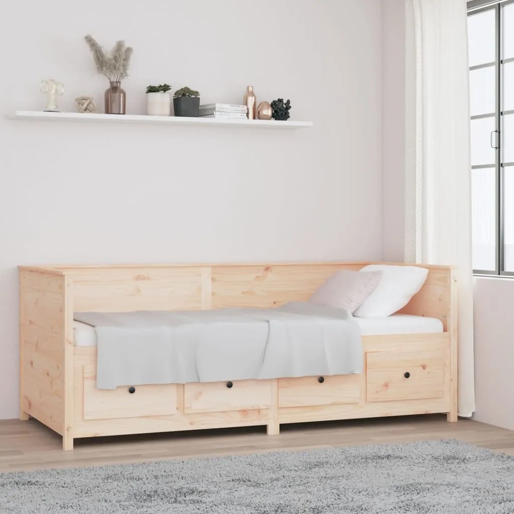 Dormeuse Senza Materasso 80x200 Cm İn Legno Massello Di Pino /