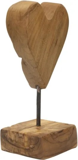 Scultura Cuore In Teak Ric. Cm 10X10X25 (Pezzi Unici - Non Rip. In Serie)
