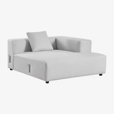 Módulo Chaise Longue Destro Con Cuscino Per Divano Modulare Bruna Tessuto Grigio Ghiaccio - Sklum