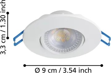 Eglo 300186 - SET di 7 faretti LED da incasso GEDREZ LED/4,9W/230V Ø 9 cm bianco