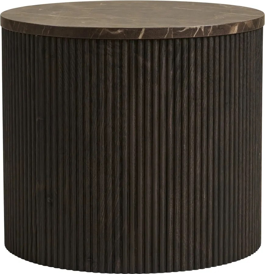 Tavolino rotondo con piano effetto marmo ø 45 cm Rota – House Nordic