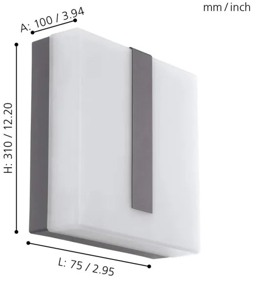 Eglo 97219 - Applique a LED da esterno TORAZZA-C LED/14W/230V