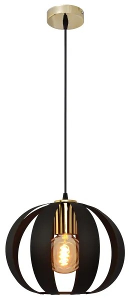 Lampadario a sospensione con filo NEWTON 1xE27/15W/230V nero/oro