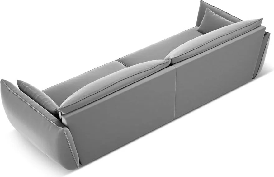Divano grigio chiaro con rivestimento in velluto 248 cm Vanda – Mazzini Sofas