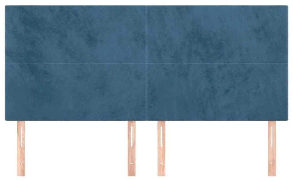 Testiera 4 pz blu scuro 80x5x78/88 cm in velluto