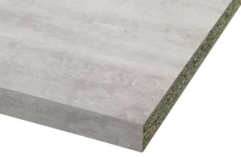 Piano cucina in truciolare rivestito in laminato cpl cemento Bute L 246 x P 63 cm, spessore 3.8 cm