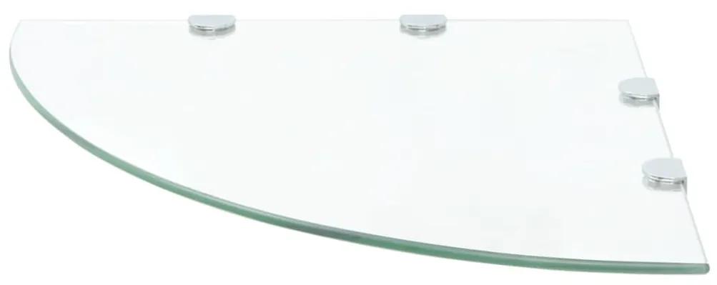 Scaffali angolari 2 pz supporti cromati e vetro chiaro 45x45 cm