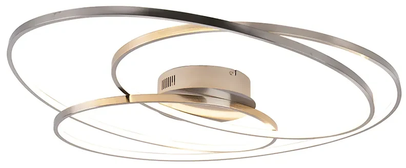 Plafoniera in acciaio 80 cm con LED dimmerabile a 3 livelli - Rowin