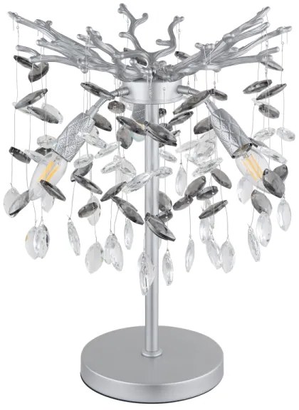 Globo 64138TS - Lampada da tavolo QUEENA 3xE14/40W/230V argento