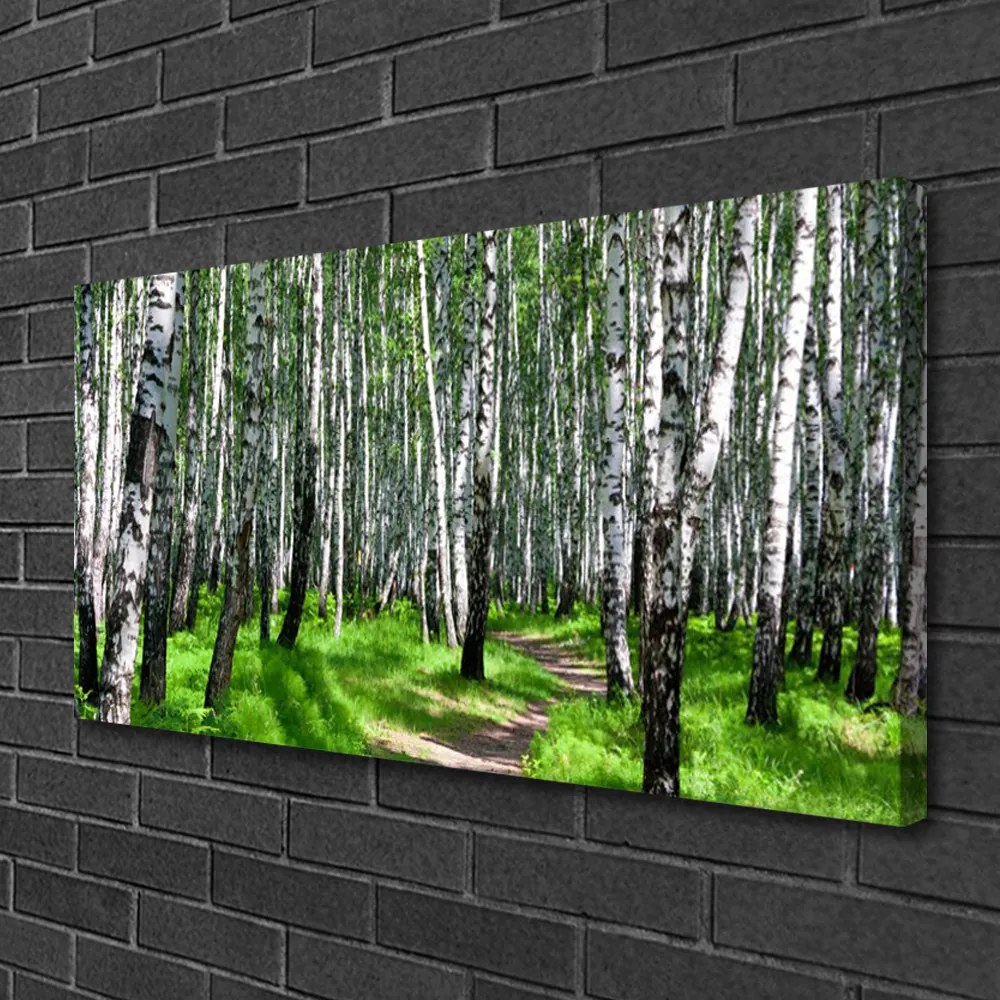 Quadro su tela Erba Alberi Natura 100x50 cm