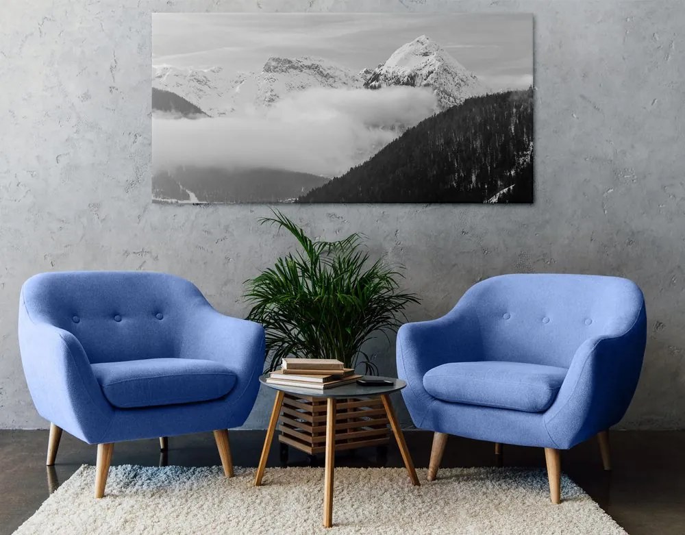 Stampa su tela – Paesaggio invernale in bianco e nero