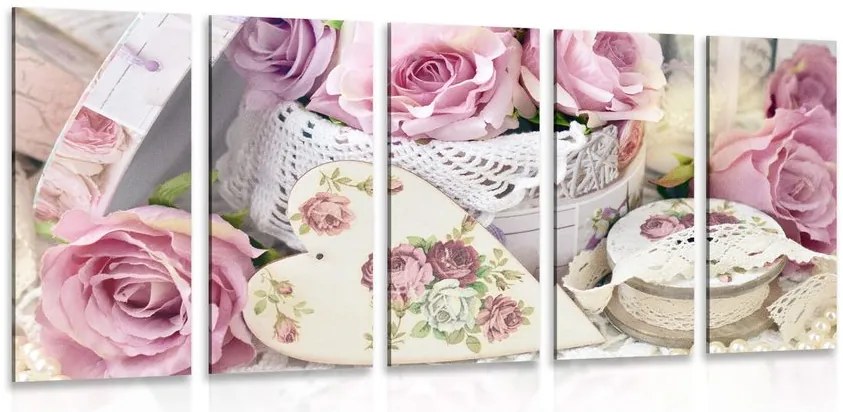 Quadri 5 pezzi – Stile vintage romantico