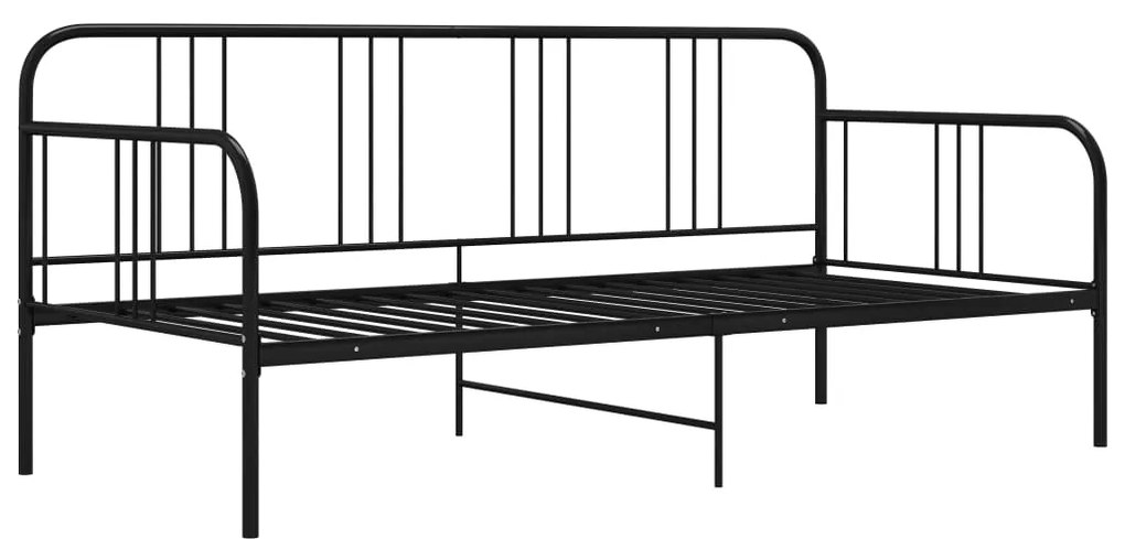 Divano letto telaio nero in metallo 90x200 cm