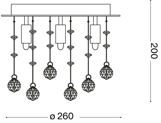 Ideal Lux - Plafoniera LED di cristallo MOONLIGHT 5xG9/3W/230V diametro 26 cm oro