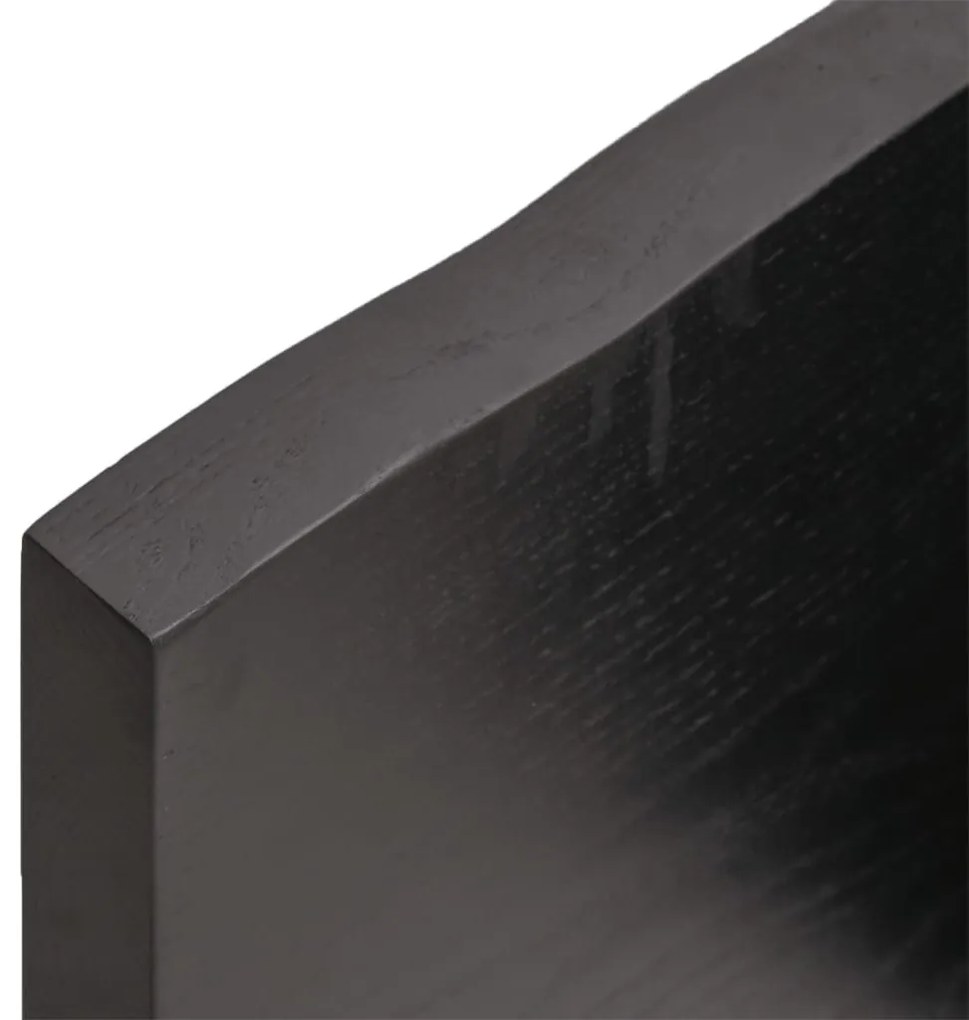 Ripiano muro grigio scuro 180x40x4 cm massello rovere trattato