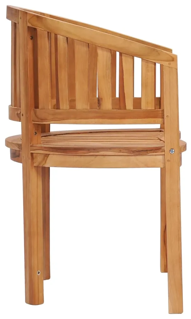Sedie a forma di banana 2 pz in legno massello de teak