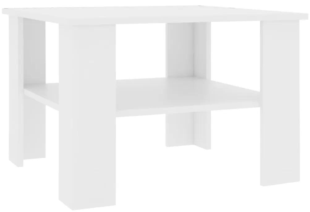Tavolino da salotto bianco 60x60x42 cm in legno multistrato