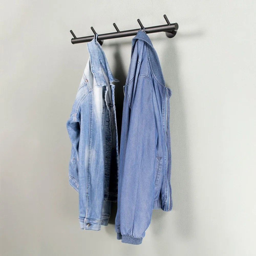 Attaccapanni da parete nero in metallo 55 cm Odin – Spinder Design