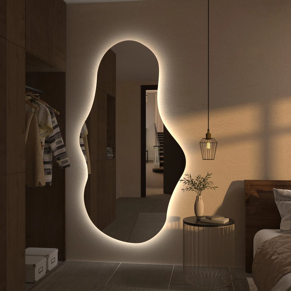 Specchio ondulato con luce LED G1