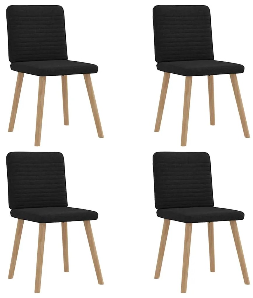 Sedie Da Pranzo 4 Pz Nere İn Tessuto /