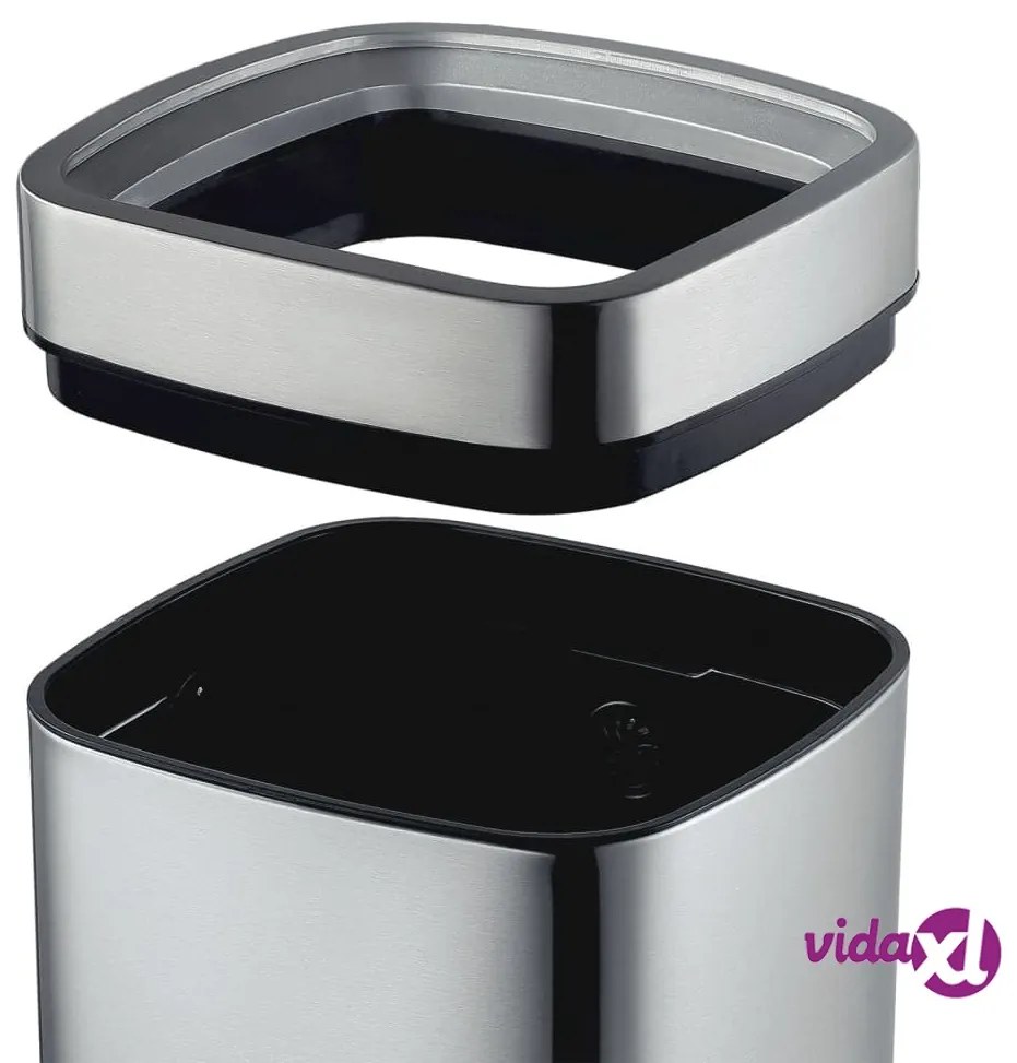 EKO Pattumiera Aperta Laguna 35 L Argento Opaco
