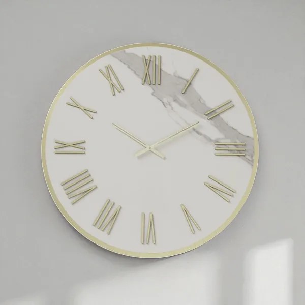 Orologio ZEPHYR rotondo D40 cm in kerlite Avorio con dettagli Oro
