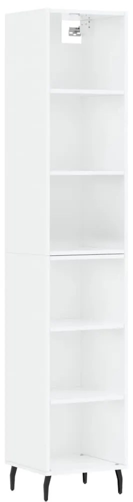 Credenza 34,5x32,5x180 cm in legno multistrato bianco lucido