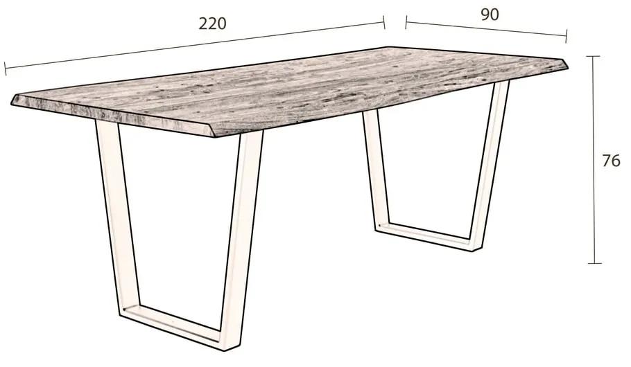 Tavolo da pranzo con piano in acacia 90x220 cm Aka - Dutchbone
