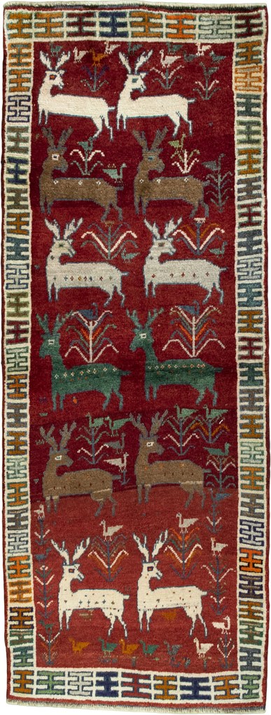 Gabbeh Tappeto 100 x 250 Rosso (Iran) Annodato A Mano