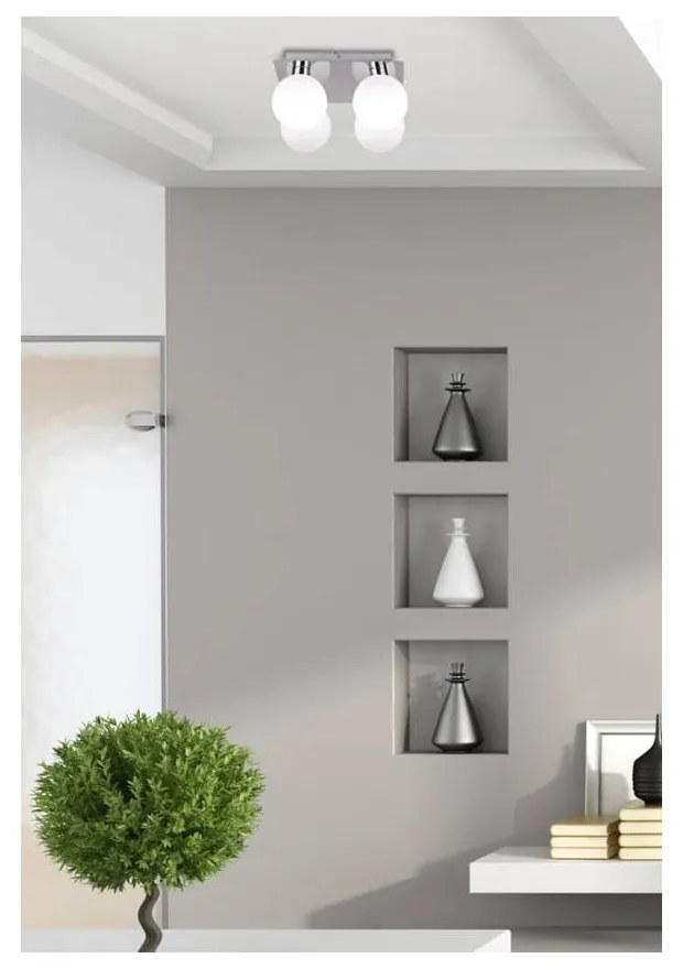 Lampada da soffitto in argento con paralume in vetro 25x25 cm Oden - Candellux Lighting