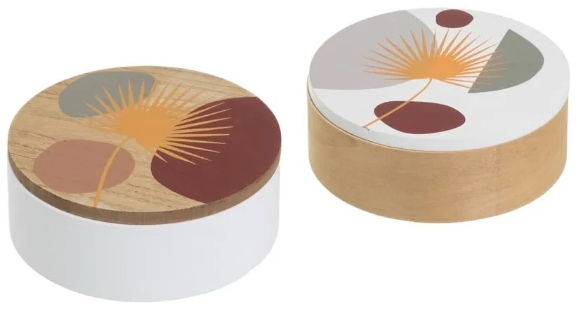 Scatole in set con coperchio/decorative 2 pz ø 17x6,5 cm – Casa Selección