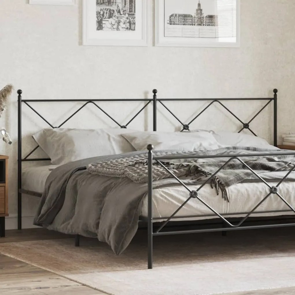 Testiera İn Metallo Nero 200 Cm /
