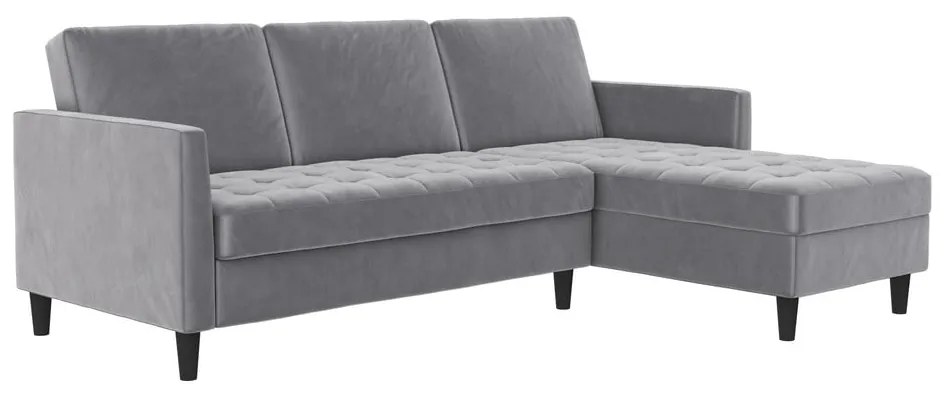 Divano angolare grigio chiaro in velluto Presley - Støraa