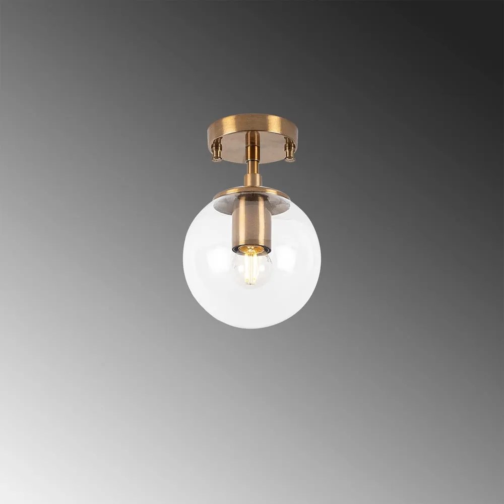 Lampada da soffitto color bronzo con paralume in vetro ø 15 cm Atmaca - Opviq lights