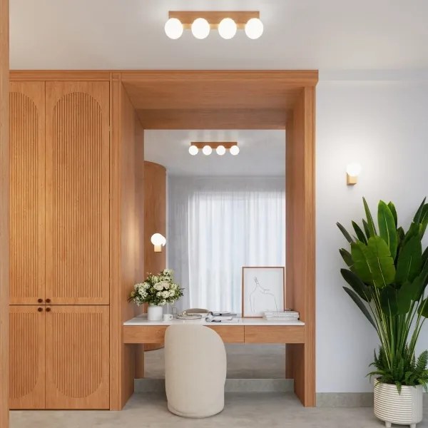 Sollux SL.1685 - Plafoniera BULBO 4xG9/8W/230V faggio/bianco