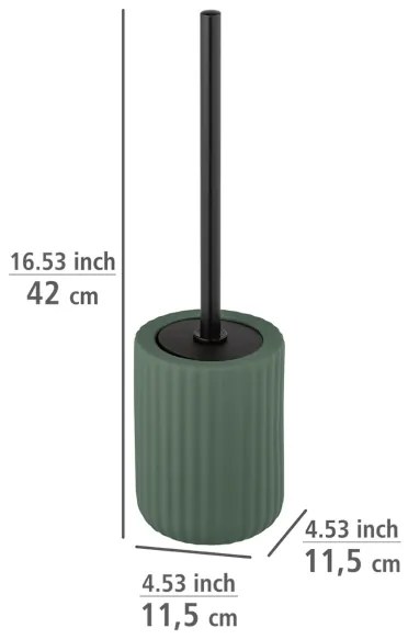 WENKO 24808100 - Scopino per WC BELLUNO 11,5 x 42 cm verde/nero